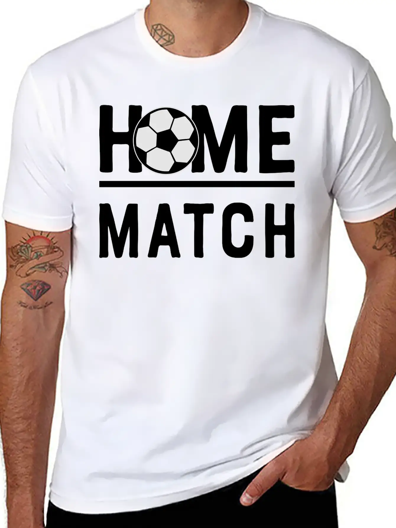Soccer Match Home Game Play Ball 2c Unisex Short Sleeve Soft Cotton T-Shirt – Casual Everyday Wear