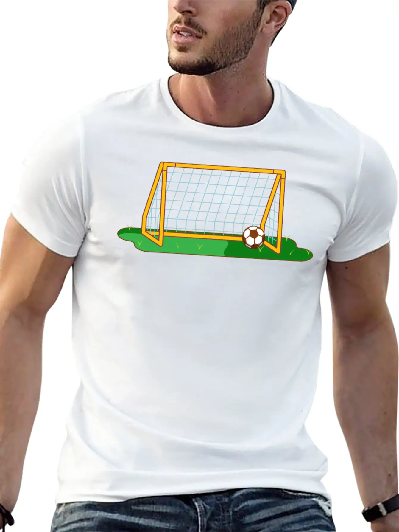 Soccer Player Football Goal Keeper Ball Sports Stylish Everyday T-Shirt – Unisex Basic Cotton Tee