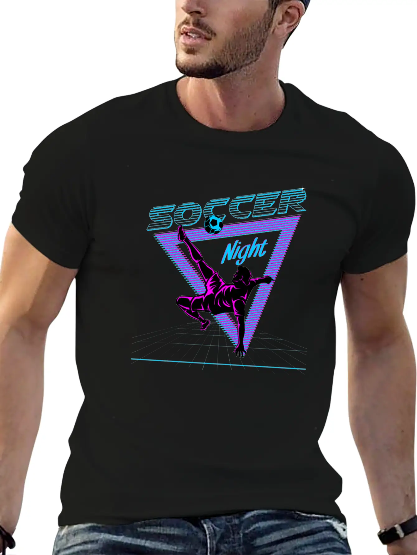 Soccer Retro Vaporwave Unisex Short Sleeve Soft Cotton T-Shirt – Casual Everyday Wear