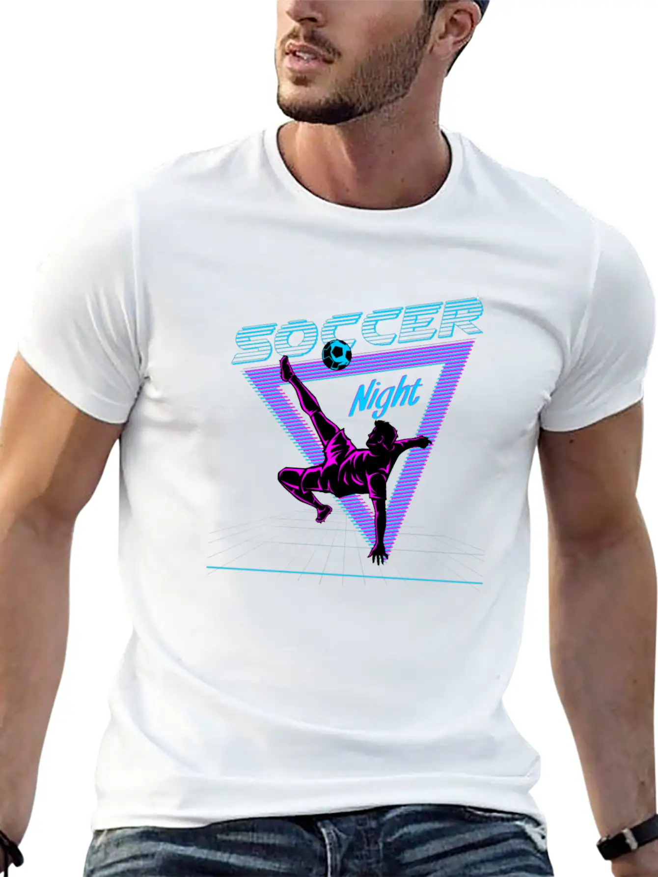 Soccer Retro Vaporwave Unisex Short Sleeve Soft Cotton T-Shirt – Casual Everyday Wear
