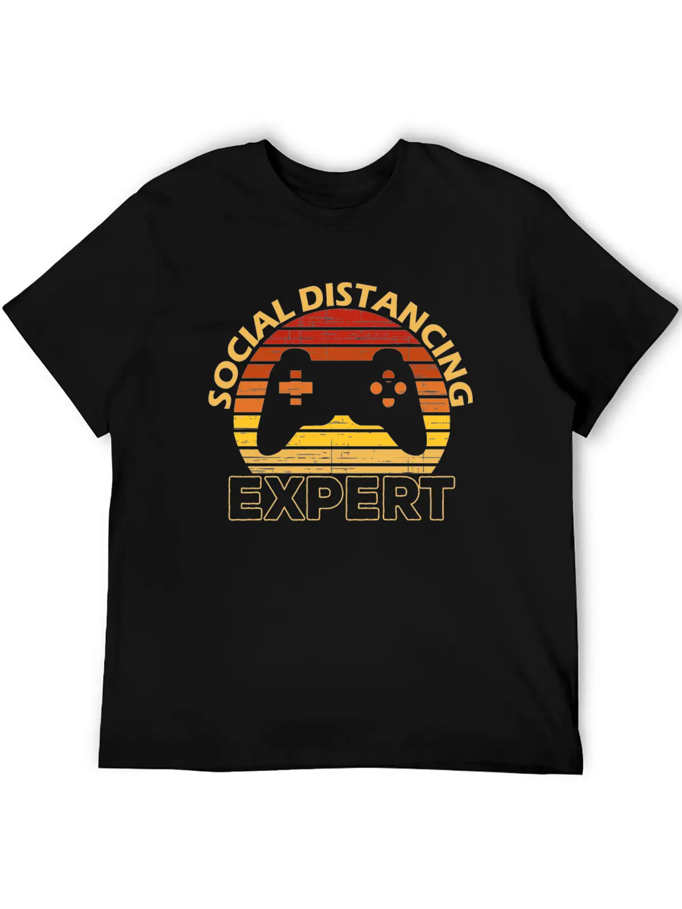 Social Distancing Expert Gaming Playing Video Game Basic Graphic T-Shirt – Daily Comfort In Soft Cotton