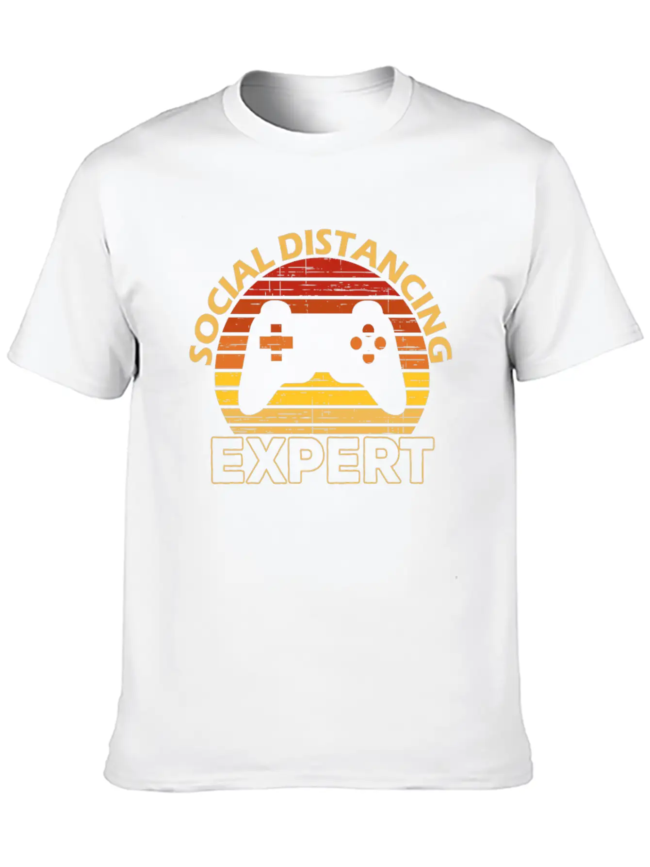 Social Distancing Expert Gaming Playing Video Game Basic Graphic T-Shirt – Daily Comfort In Soft Cotton