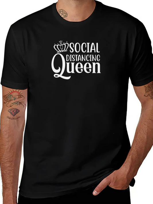 Social Distancing Queen Comfortable Minimalist Graphic Tee – Summer Style Essential