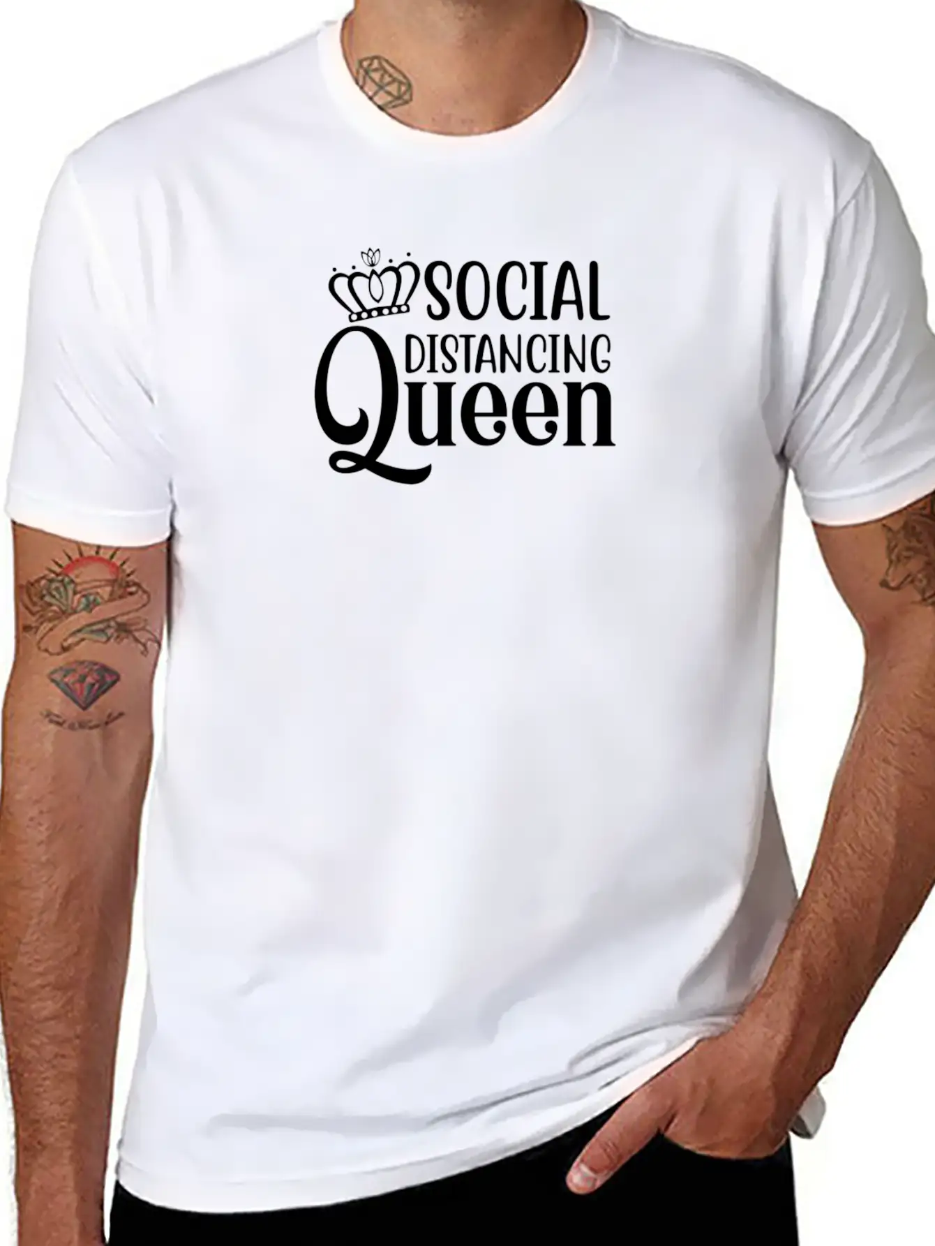 Social Distancing Queen Comfortable Minimalist Graphic Tee – Summer Style Essential