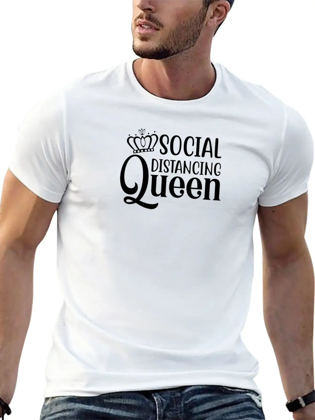 Social Distancing Queen Comfortable Minimalist Graphic Tee – Summer Style Essential