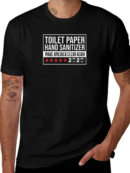 Social Distancing Toilet Paper Hand Sanitizer Unisex Short Sleeve Soft Cotton T-Shirt – Casual Everyday Wear