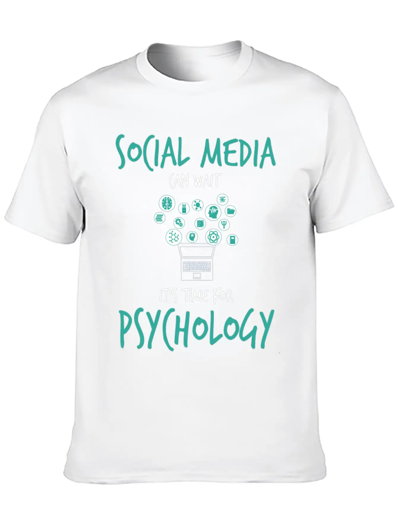 Social Media Can Wait It's Time For Psychology Unisex Short Sleeve Soft Cotton T-Shirt – Casual Everyday Wear