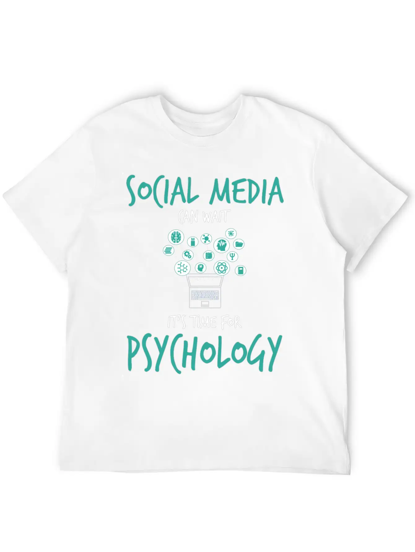 Social Media Can Wait It's Time For Psychology Unisex Short Sleeve Soft Cotton T-Shirt – Casual Everyday Wear