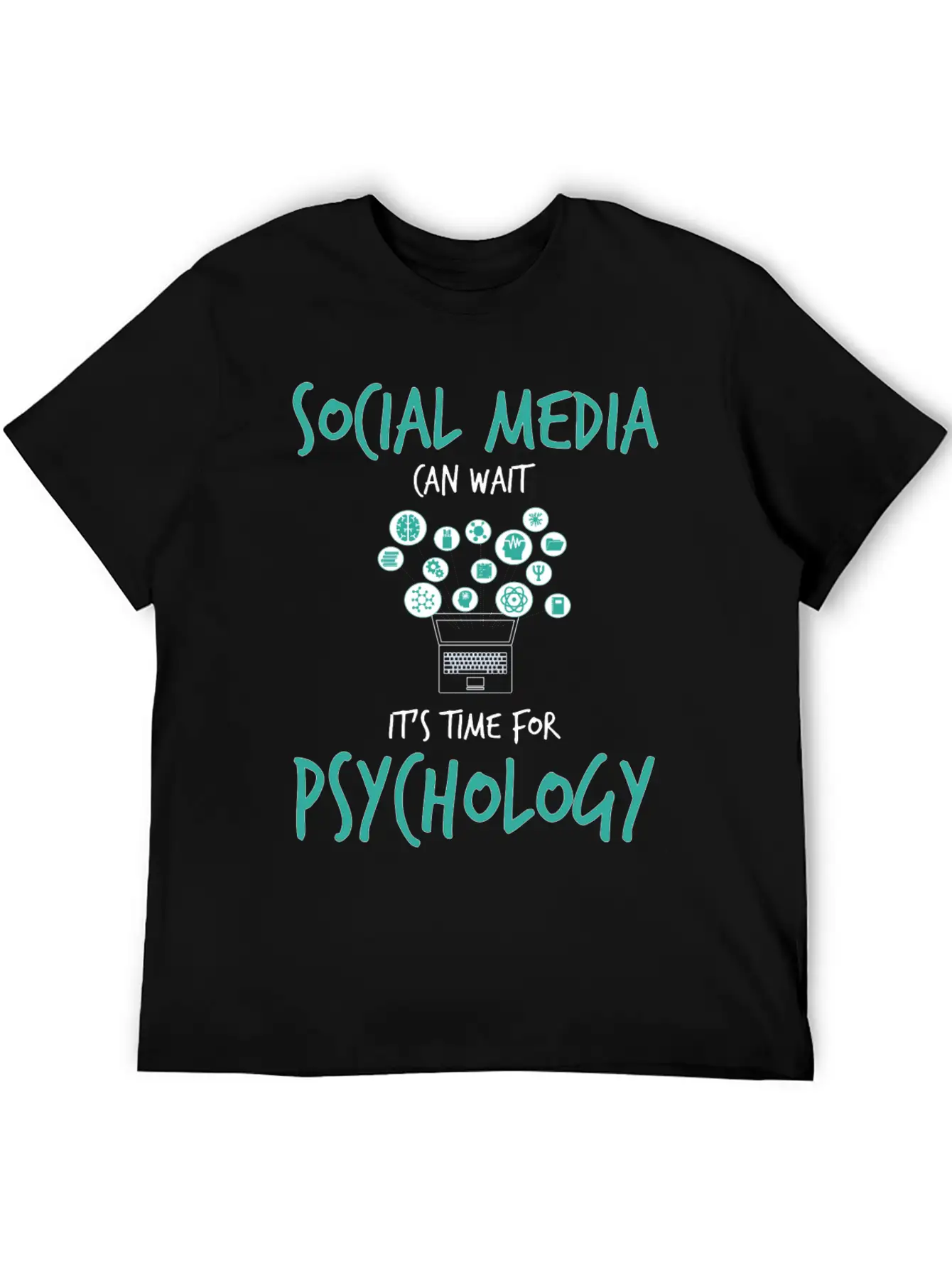 Social Media Can Wait It's Time For Psychology Unisex Short Sleeve Soft Cotton T-Shirt – Casual Everyday Wear