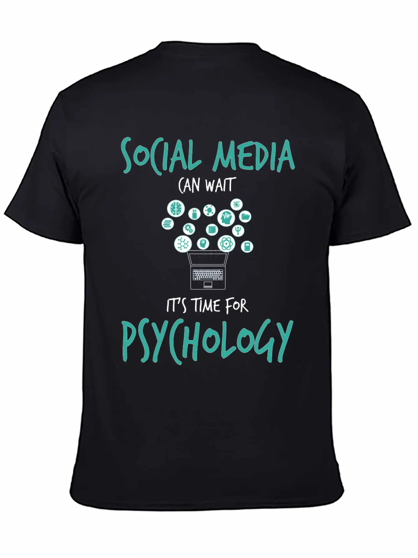 Social Media Can Wait It's Time For Psychology Unisex Short Sleeve Soft Cotton T-Shirt – Casual Everyday Wear