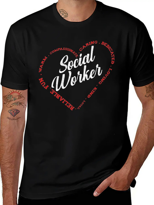 Social Worker Heart Profession Work Gratitude Timeless Short Sleeve Tee – Comfy And Minimalist Design