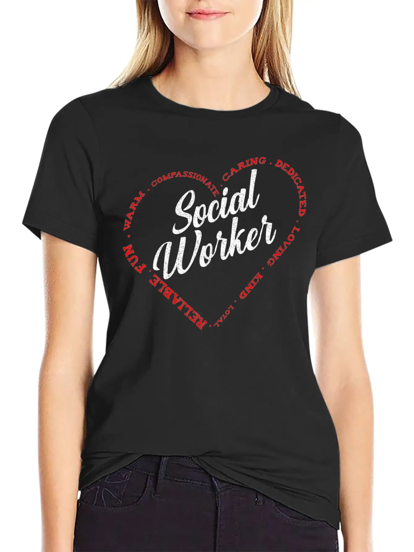 Social Worker Heart Profession Work Gratitude Timeless Short Sleeve Tee – Comfy And Minimalist Design