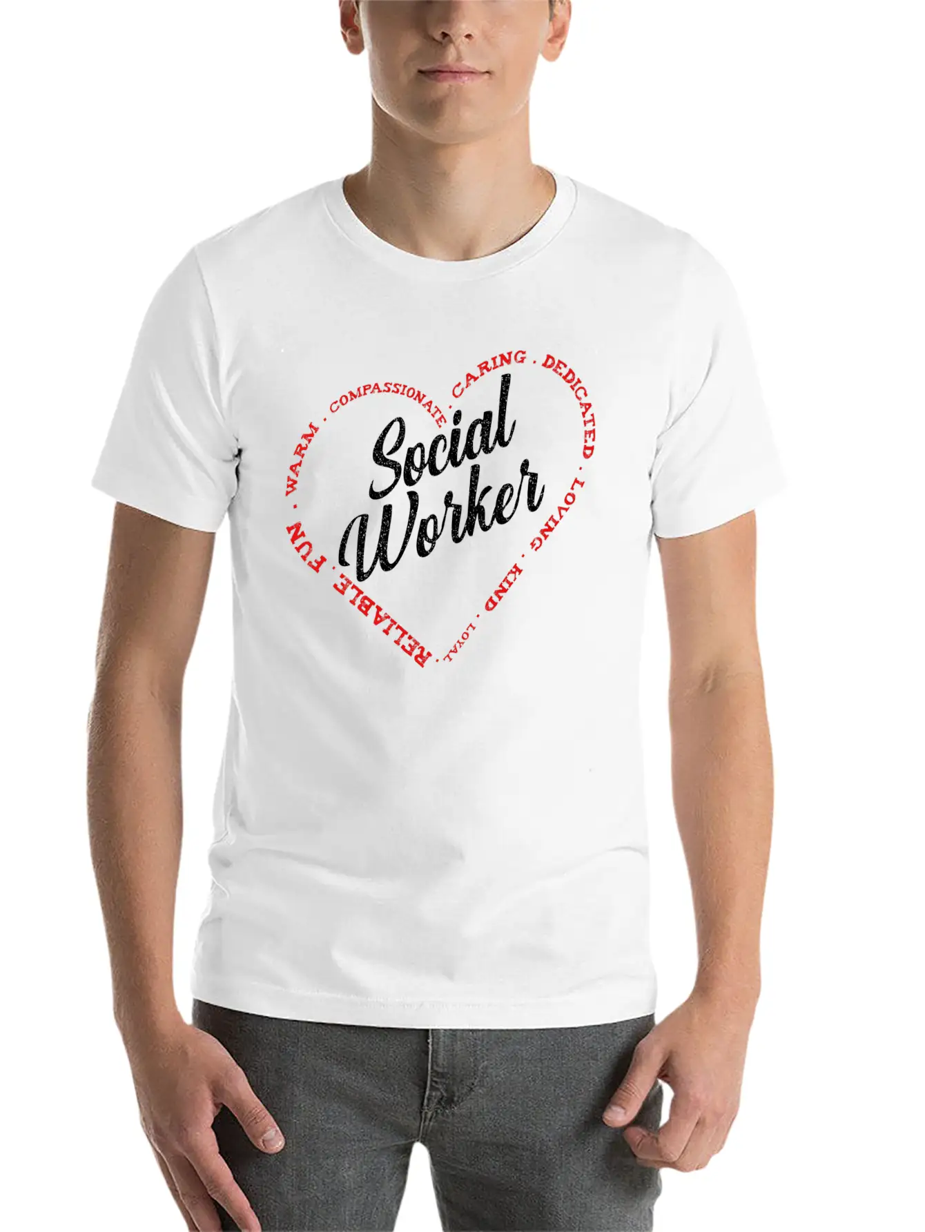 Social Worker Heart Profession Work Gratitude Timeless Short Sleeve Tee – Comfy And Minimalist Design