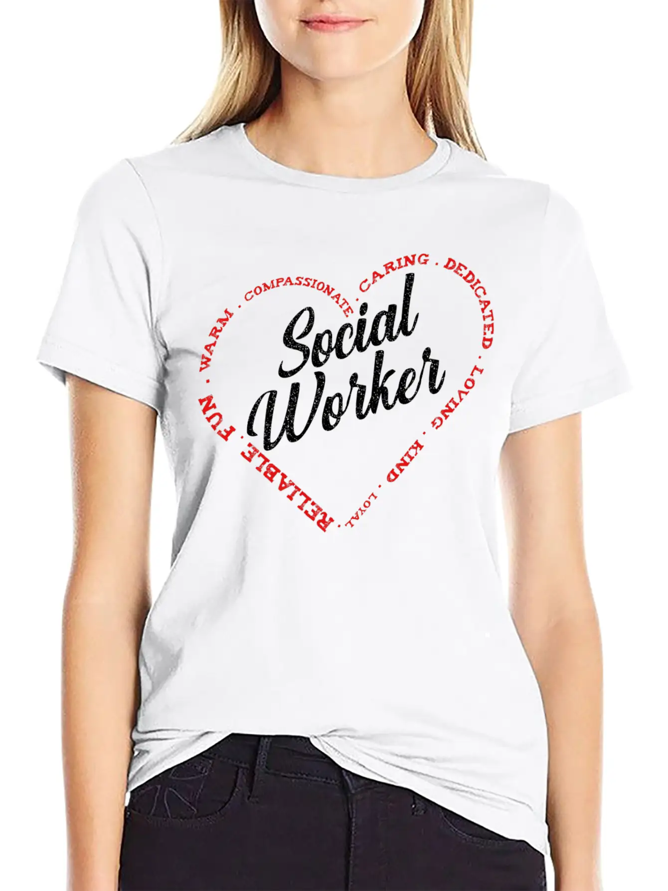 Social Worker Heart Profession Work Gratitude Timeless Short Sleeve Tee – Comfy And Minimalist Design