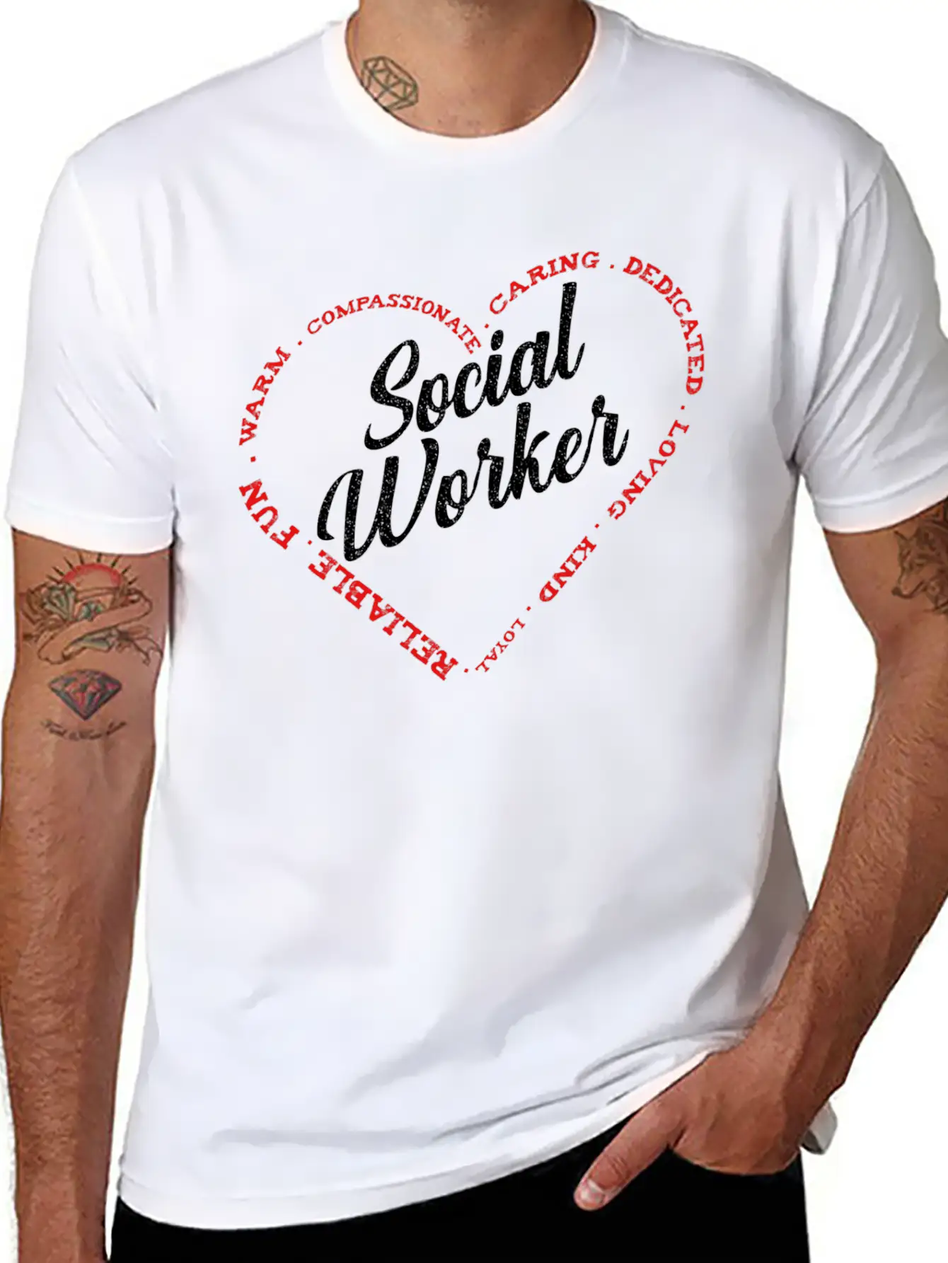 Social Worker Heart Profession Work Gratitude Timeless Short Sleeve Tee – Comfy And Minimalist Design