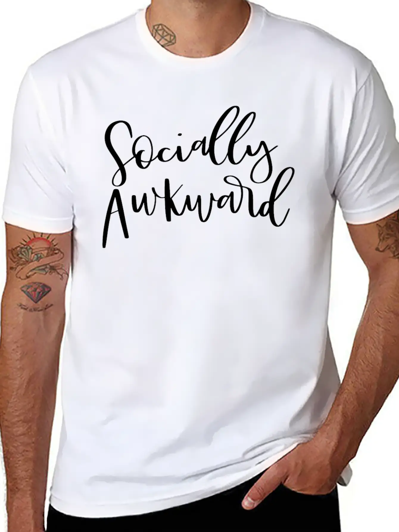 Socially Awkward Introvert Shy Antisocial Comfortable Minimalist Graphic Tee – Summer Style Essential