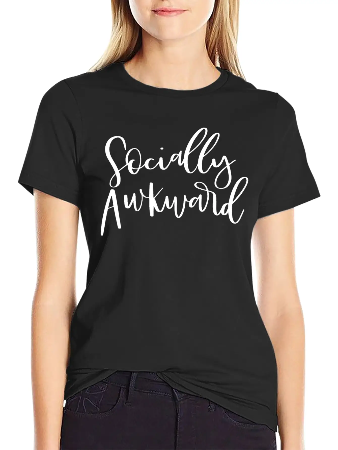 Socially Awkward Introvert Shy Antisocial Comfortable Minimalist Graphic Tee – Summer Style Essential
