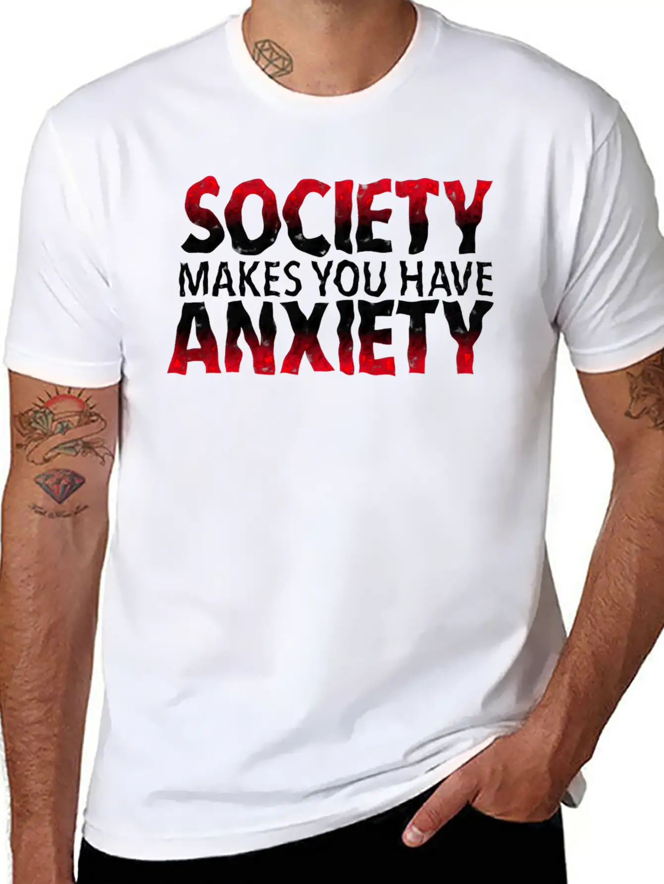 Society Makes You Have Anxiety Stylish Everyday T-Shirt – Unisex Basic Cotton Tee