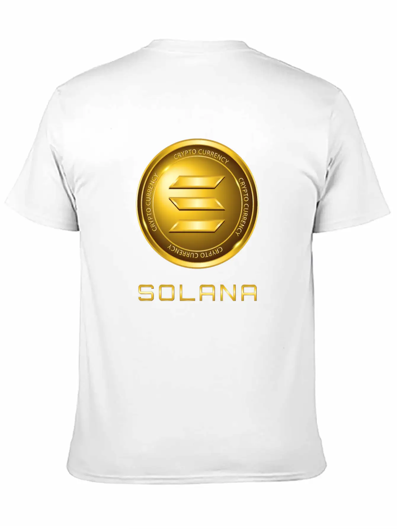 Solana Crypto Currency Solana Sol Gold Coin Timeless Short Sleeve Tee – Comfy And Minimalist Design