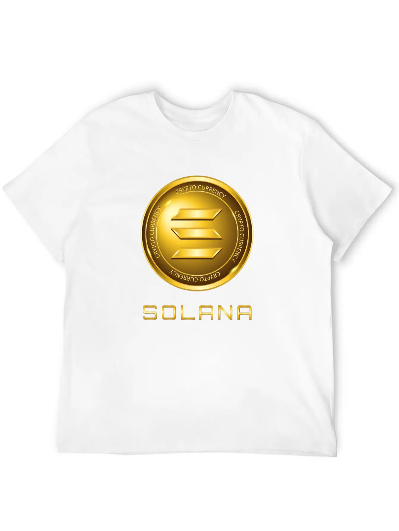 Solana Crypto Currency Solana Sol Gold Coin Timeless Short Sleeve Tee – Comfy And Minimalist Design