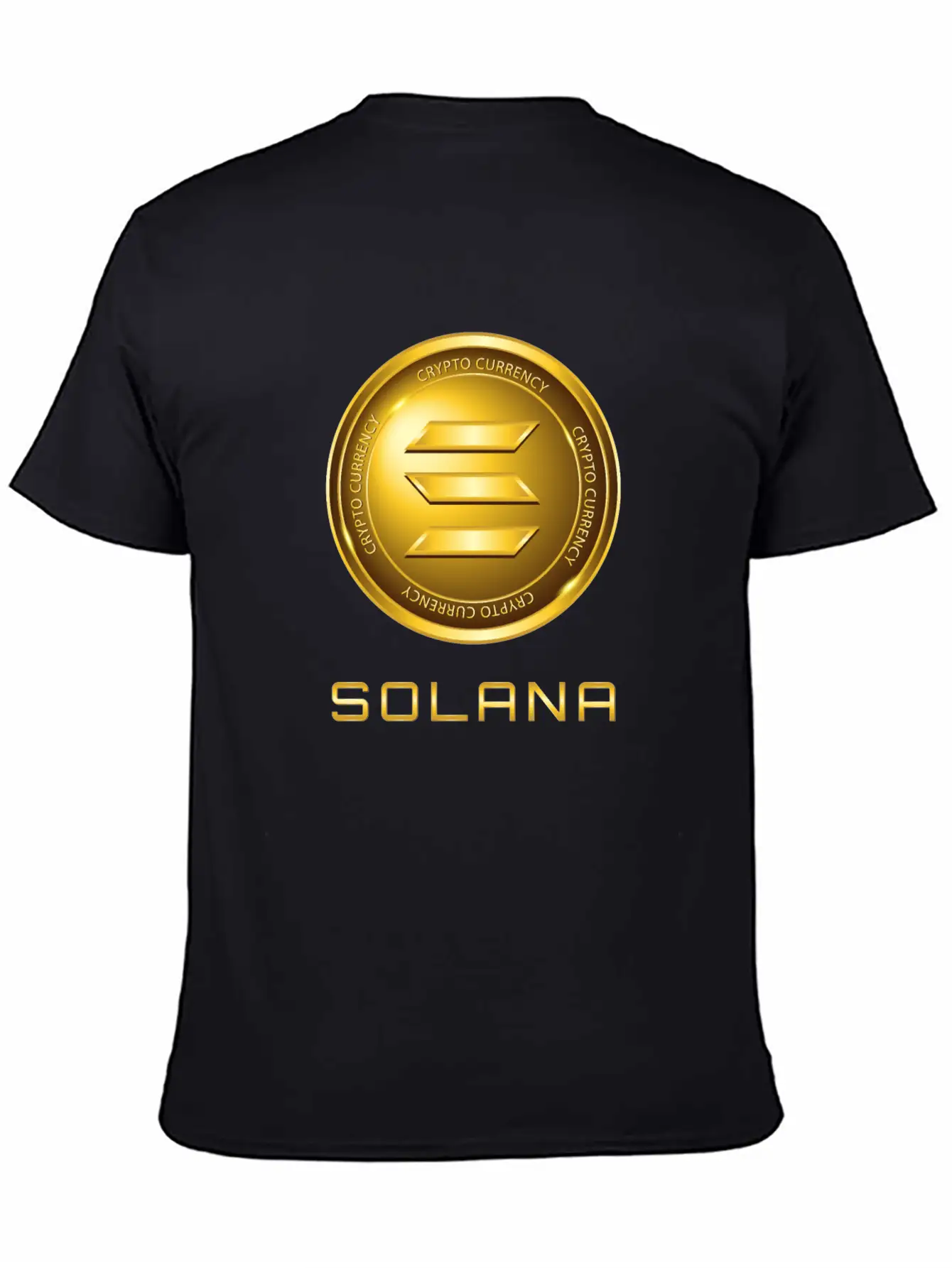 Solana Crypto Currency Solana Sol Gold Coin Timeless Short Sleeve Tee – Comfy And Minimalist Design