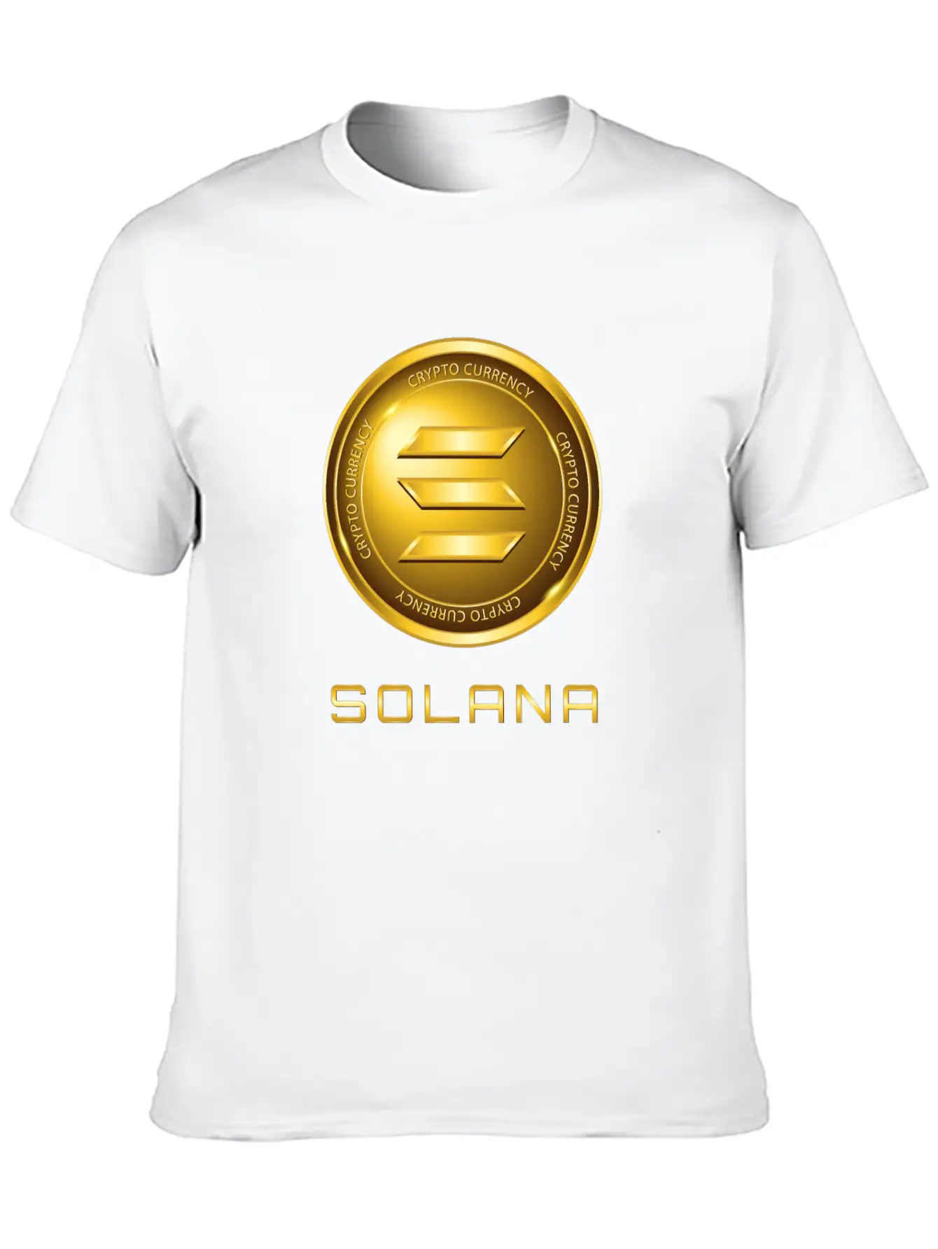 Solana Crypto Currency Solana Sol Gold Coin Timeless Short Sleeve Tee – Comfy And Minimalist Design
