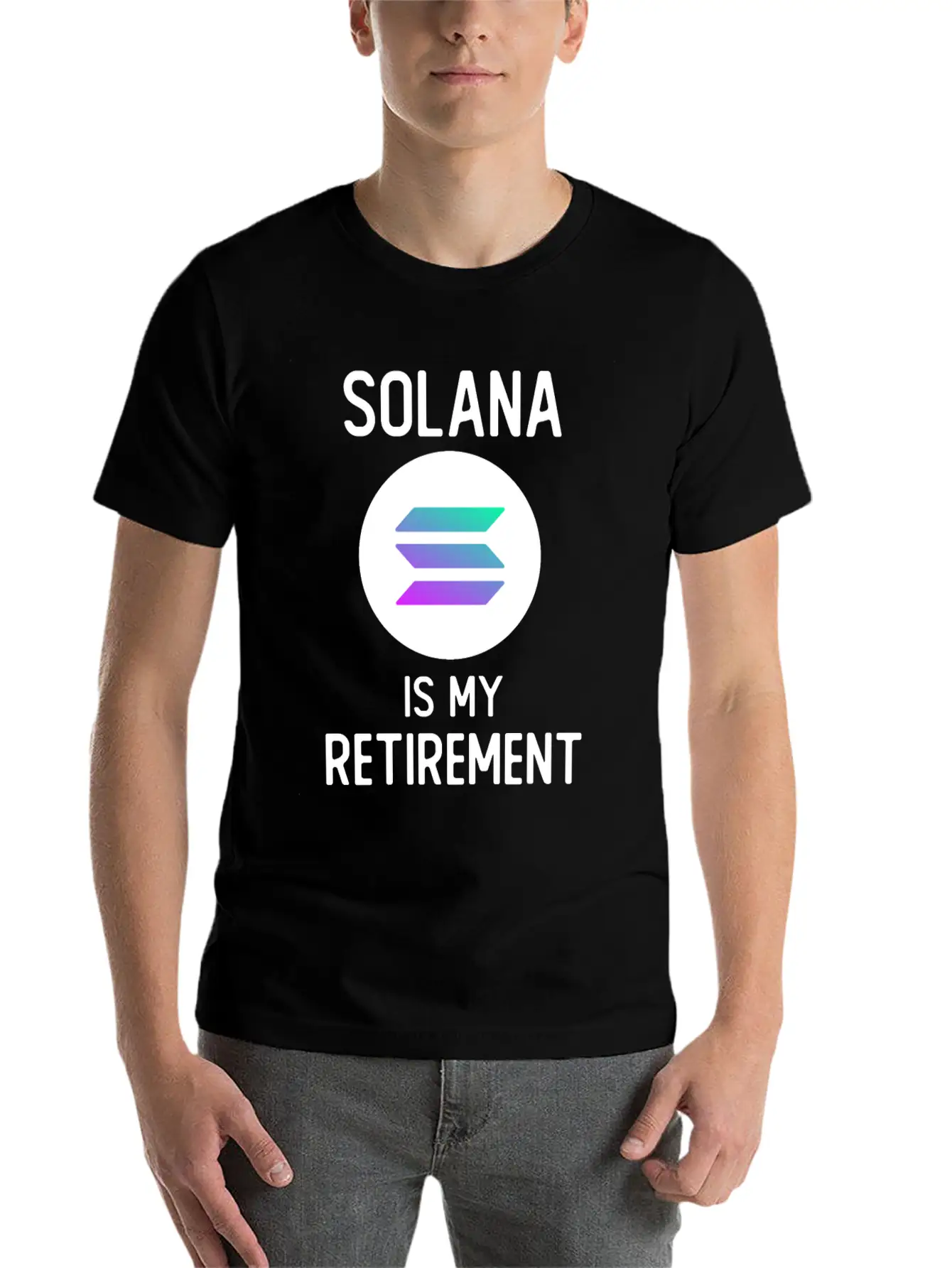 Solana Is My Retirement | SOL Cryptocurrency Stylish Everyday T-Shirt – Unisex Basic Cotton Tee