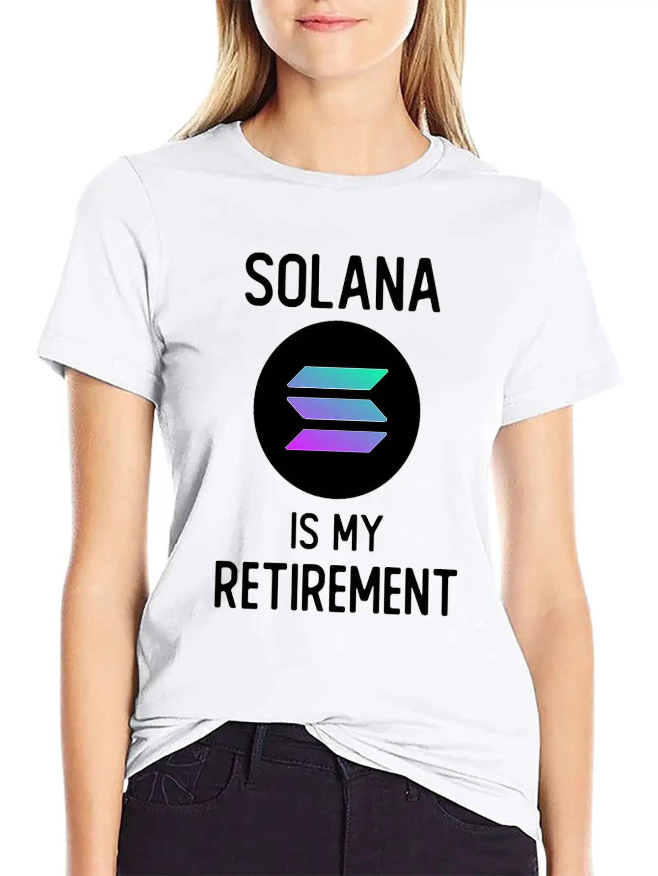 Solana Is My Retirement | SOL Cryptocurrency Stylish Everyday T-Shirt – Unisex Basic Cotton Tee