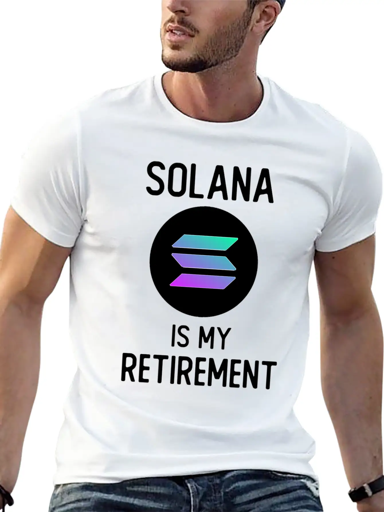 Solana Is My Retirement | SOL Cryptocurrency Stylish Everyday T-Shirt – Unisex Basic Cotton Tee