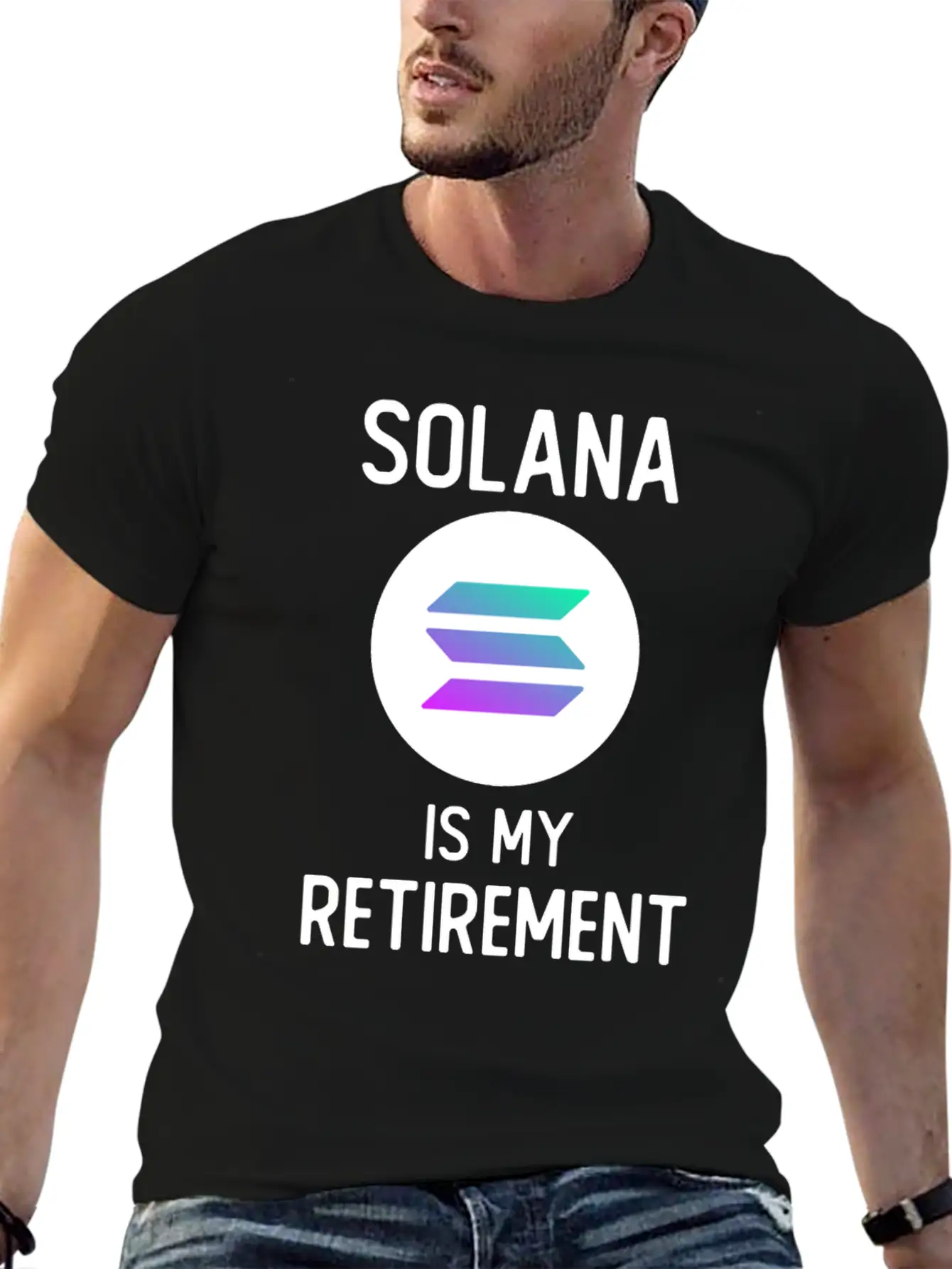 Solana Is My Retirement | SOL Cryptocurrency Stylish Everyday T-Shirt – Unisex Basic Cotton Tee