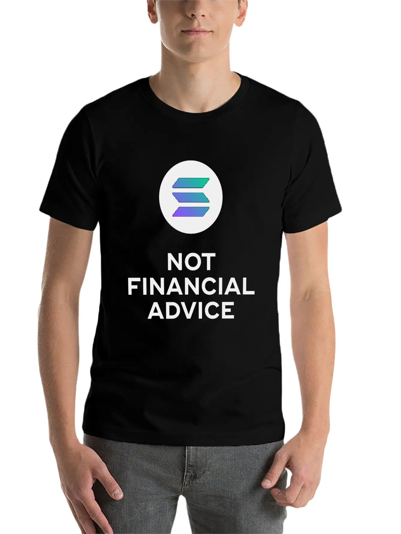 Solana. Not Financial Advice. White Edition. Timeless Short Sleeve Tee – Comfy And Minimalist Design