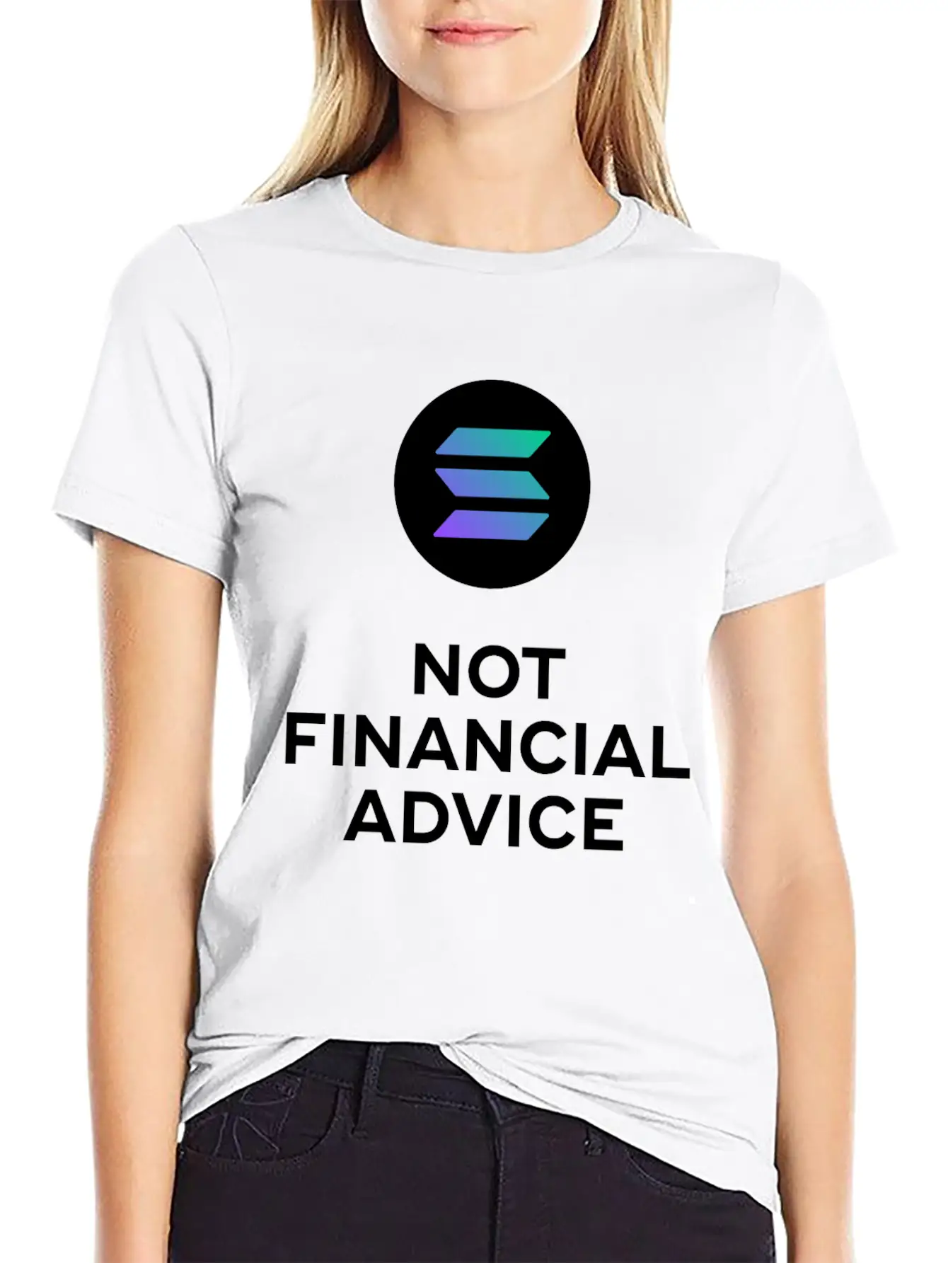 Solana. Not Financial Advice. White Edition. Timeless Short Sleeve Tee – Comfy And Minimalist Design