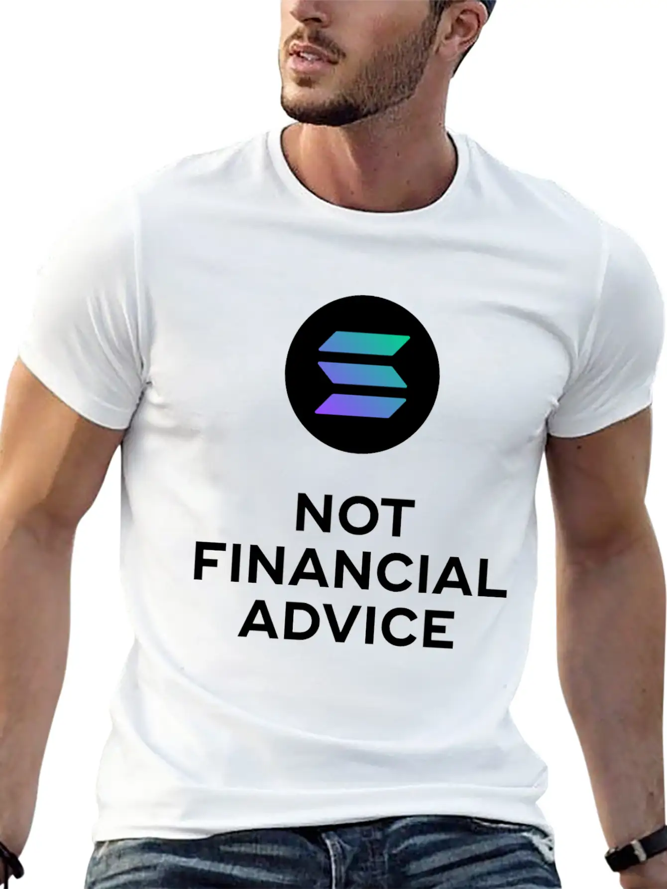 Solana. Not Financial Advice. White Edition. Timeless Short Sleeve Tee – Comfy And Minimalist Design