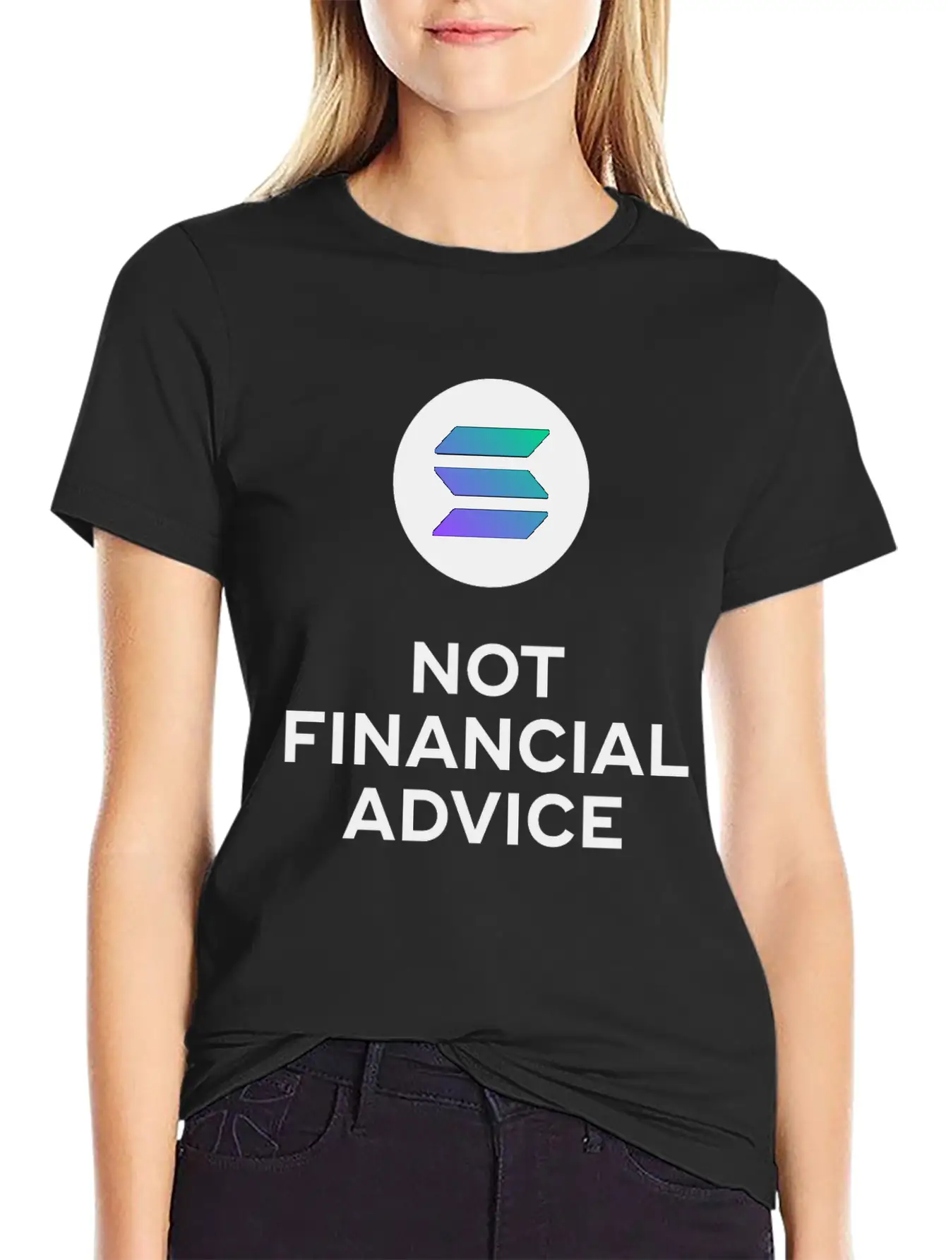 Solana. Not Financial Advice. White Edition. Timeless Short Sleeve Tee – Comfy And Minimalist Design