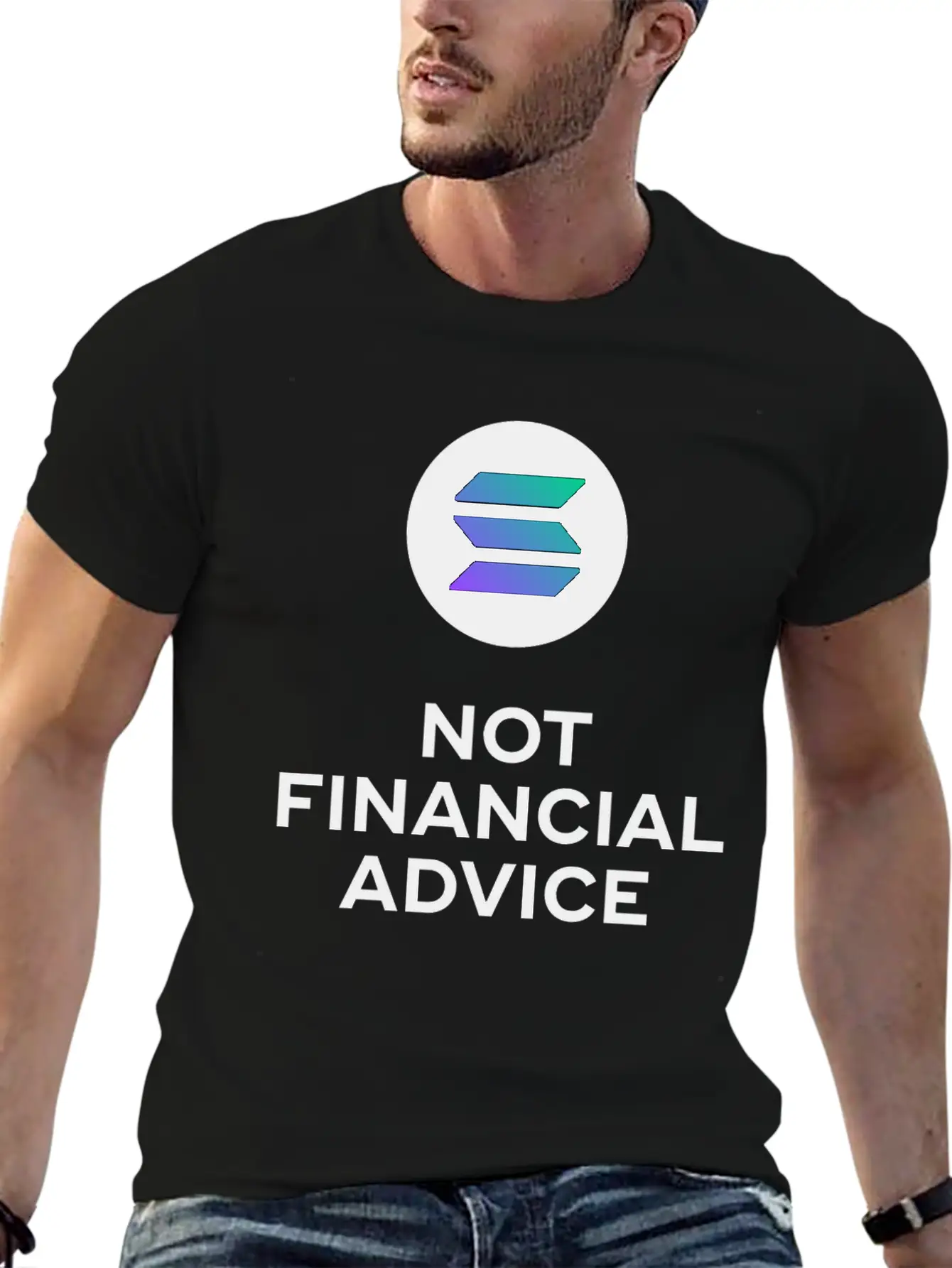 Solana. Not Financial Advice. White Edition. Timeless Short Sleeve Tee – Comfy And Minimalist Design