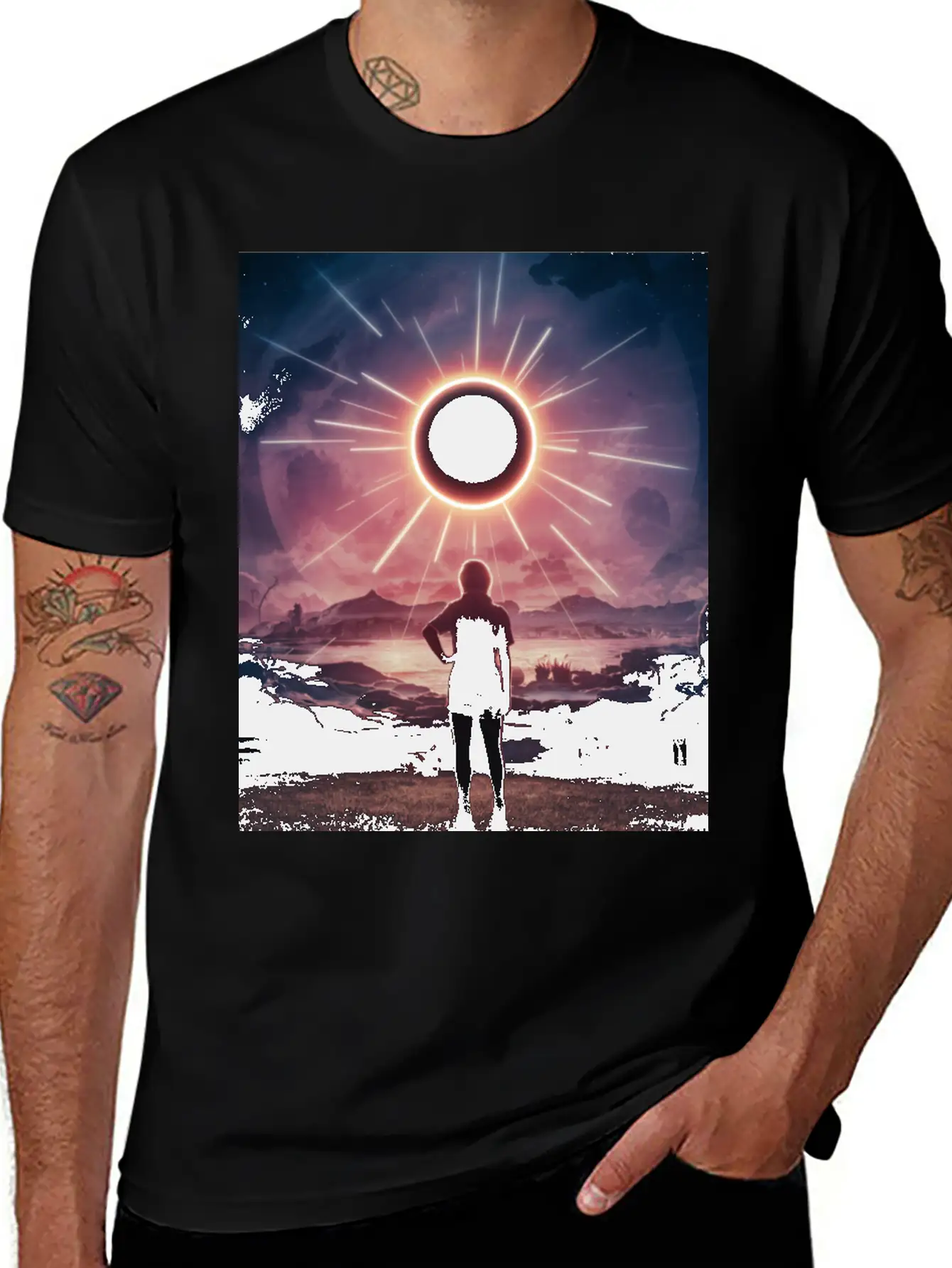 Solar Eclipse 2024 Naturally Phenomenal Unisex Short Sleeve Soft Cotton T-Shirt – Casual Everyday Wear