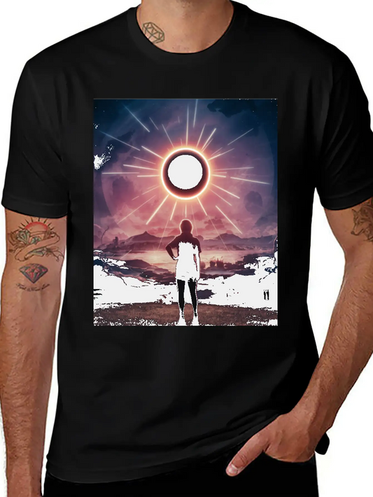 Solar Eclipse 2024 Naturally Phenomenal Unisex Short Sleeve Soft Cotton T-Shirt – Casual Everyday Wear