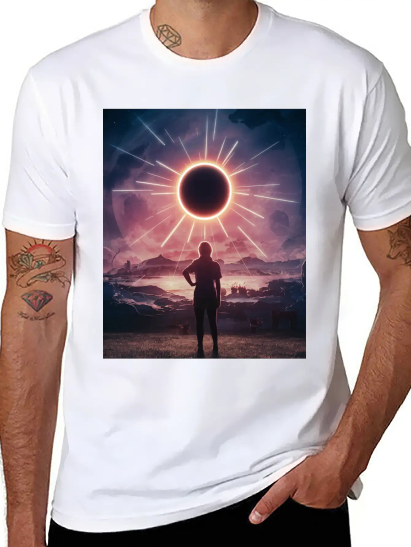 Solar Eclipse 2024 Naturally Phenomenal Unisex Short Sleeve Soft Cotton T-Shirt – Casual Everyday Wear