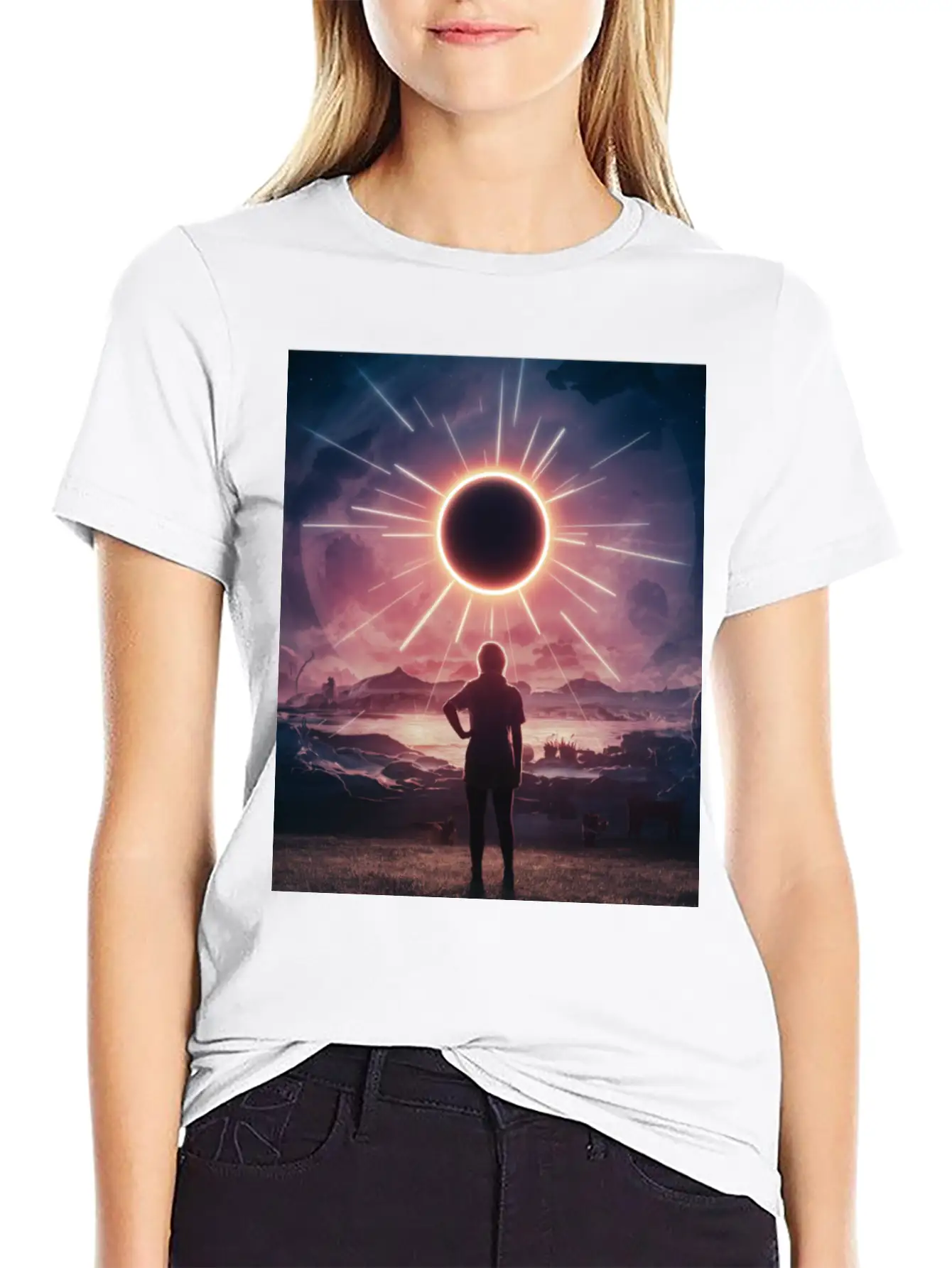 Solar Eclipse 2024 Naturally Phenomenal Unisex Short Sleeve Soft Cotton T-Shirt – Casual Everyday Wear