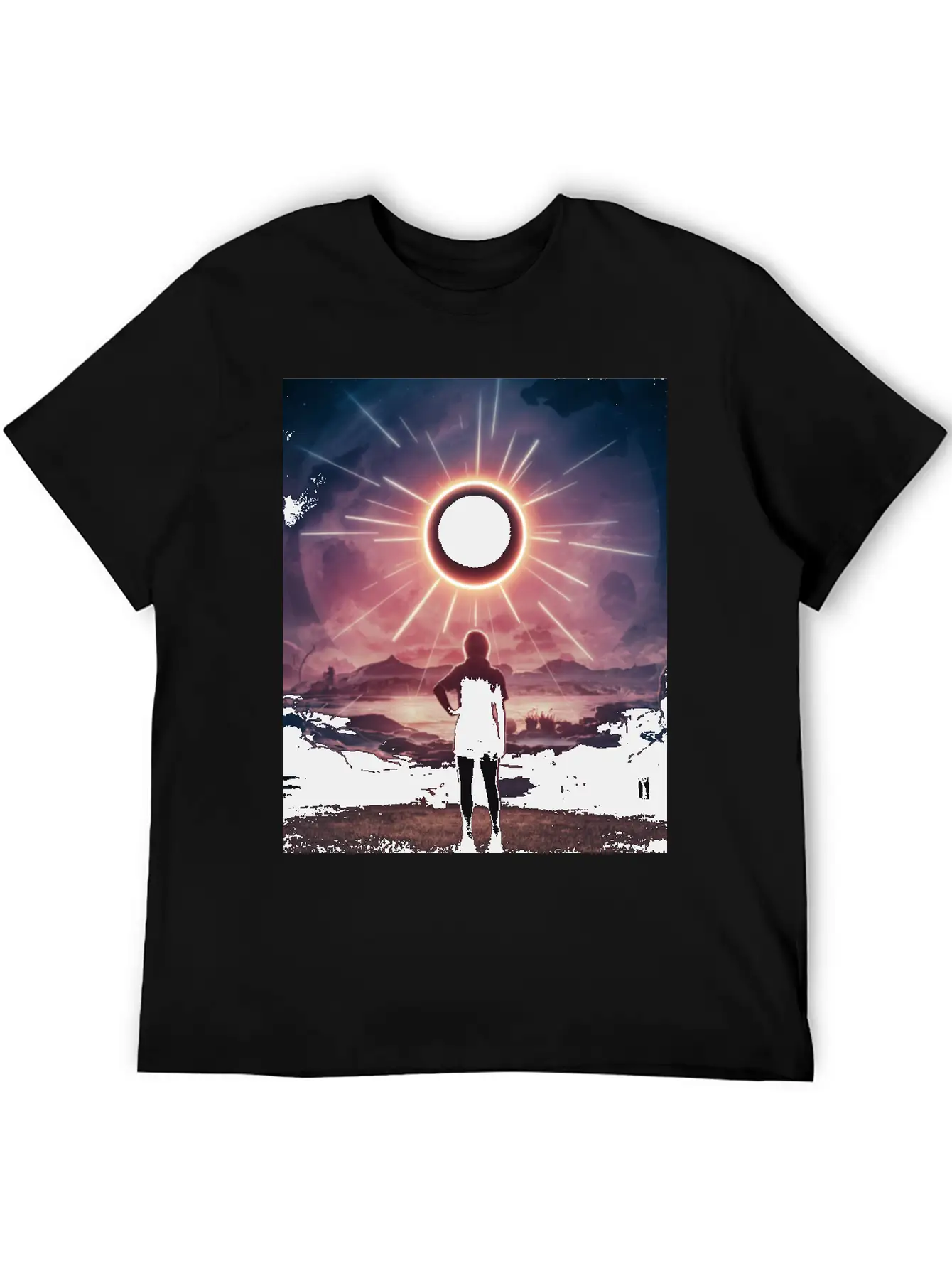 Solar Eclipse 2024 Naturally Phenomenal Unisex Short Sleeve Soft Cotton T-Shirt – Casual Everyday Wear