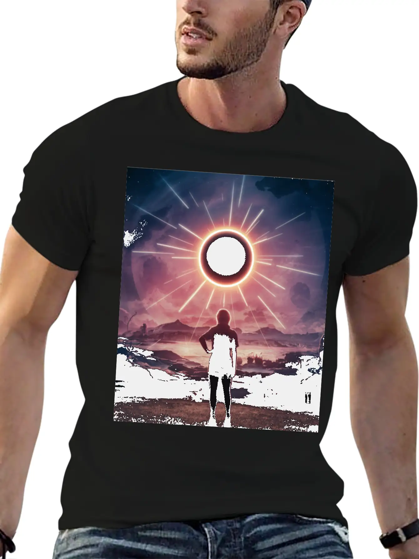 Solar Eclipse 2024 Naturally Phenomenal Unisex Short Sleeve Soft Cotton T-Shirt – Casual Everyday Wear