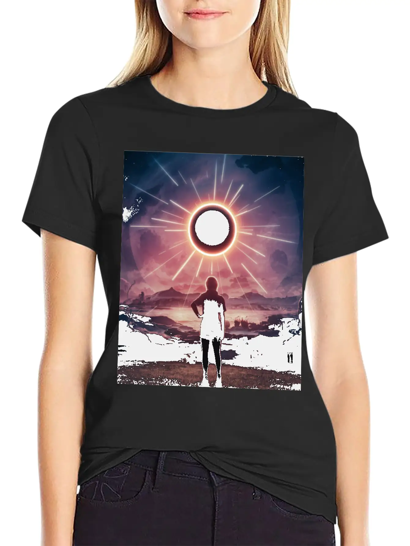 Solar Eclipse 2024 Naturally Phenomenal Unisex Short Sleeve Soft Cotton T-Shirt – Casual Everyday Wear
