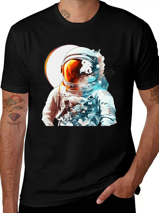 Solar Eclipse Space Astronaut Astronomy Galaxy Timeless Short Sleeve Tee – Comfy And Minimalist Design