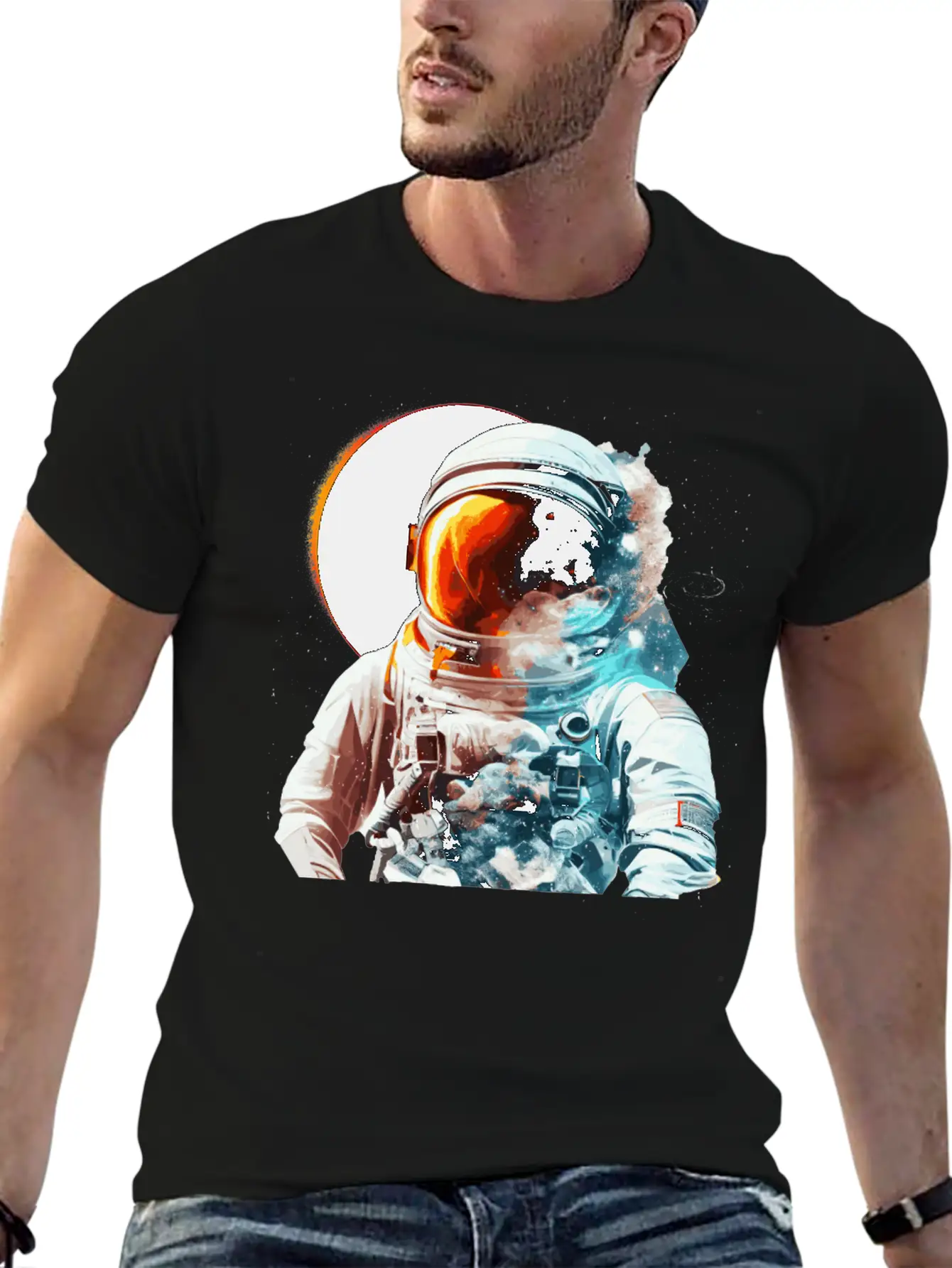 Solar Eclipse Space Astronaut Astronomy Galaxy Timeless Short Sleeve Tee – Comfy And Minimalist Design