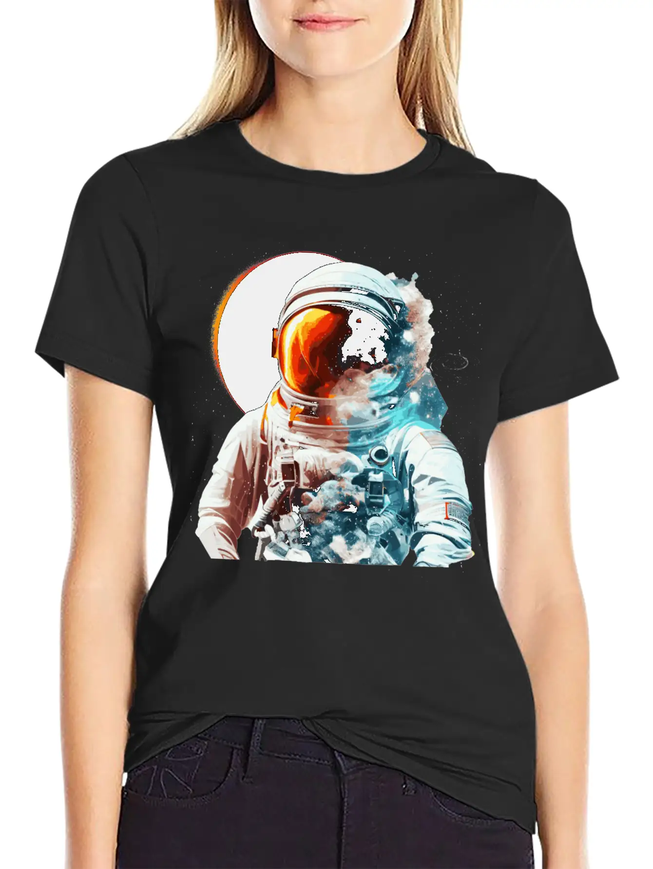 Solar Eclipse Space Astronaut Astronomy Galaxy Timeless Short Sleeve Tee – Comfy And Minimalist Design