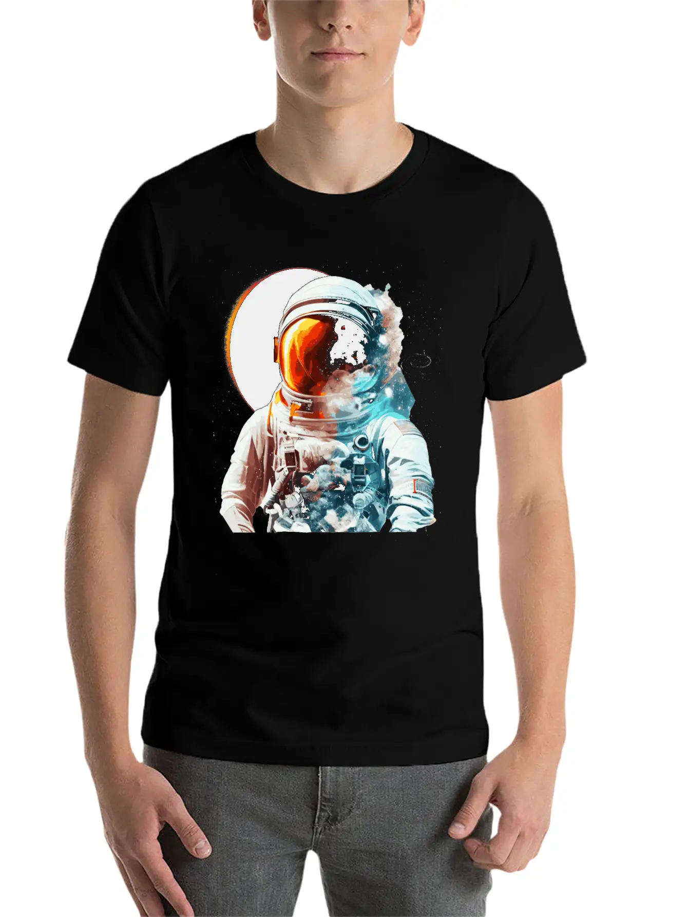 Solar Eclipse Space Astronaut Astronomy Galaxy Timeless Short Sleeve Tee – Comfy And Minimalist Design