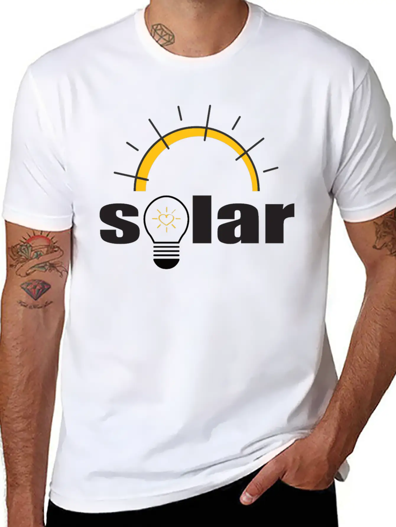 Solar Power - Renewable Energy - Green Energy Unisex Short Sleeve Soft Cotton T-Shirt – Casual Everyday Wear