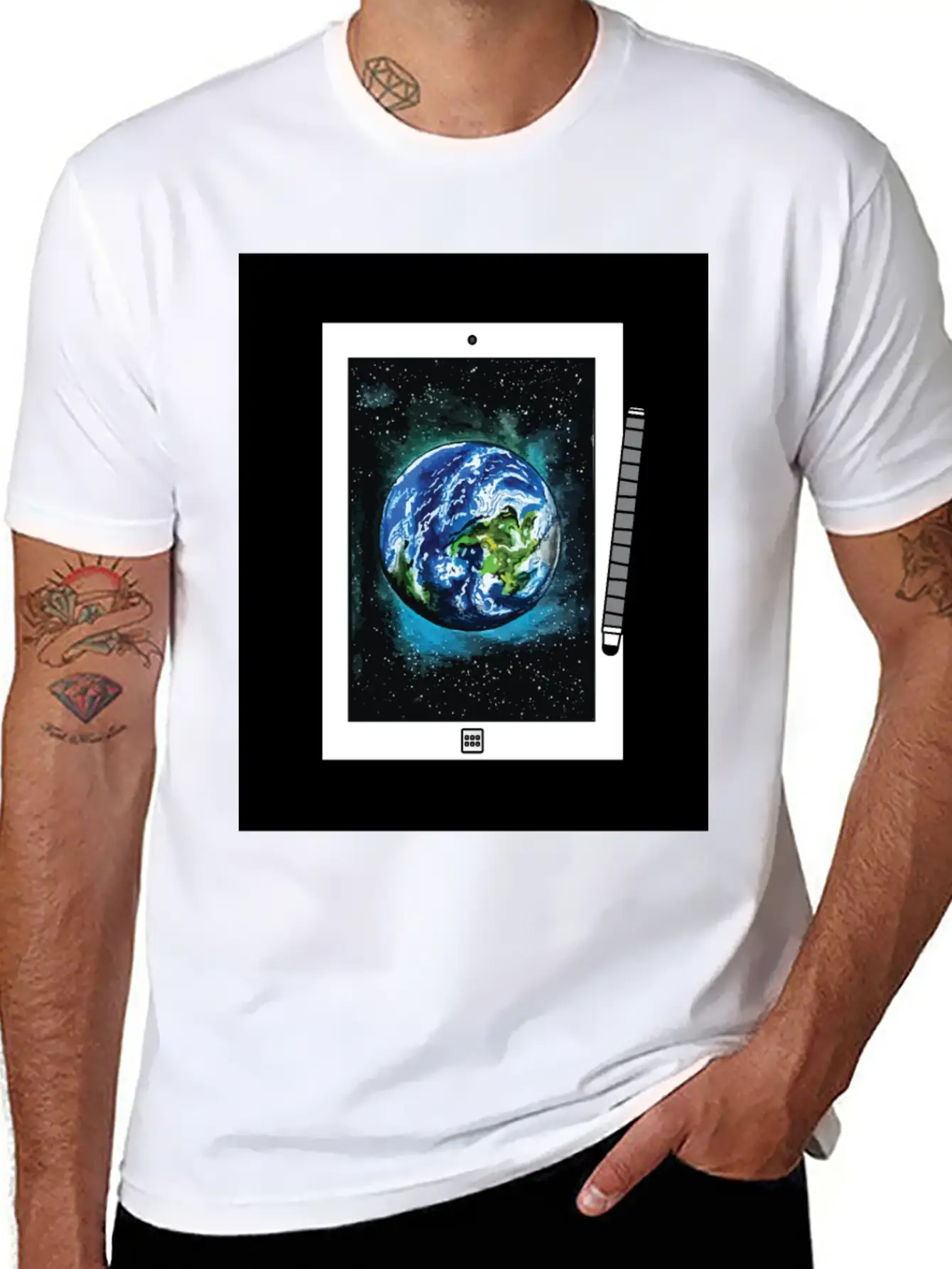 Solar System Universe Planet Earth Stylish Everyday T-Shirt – Unisex Basic Cotton Tee