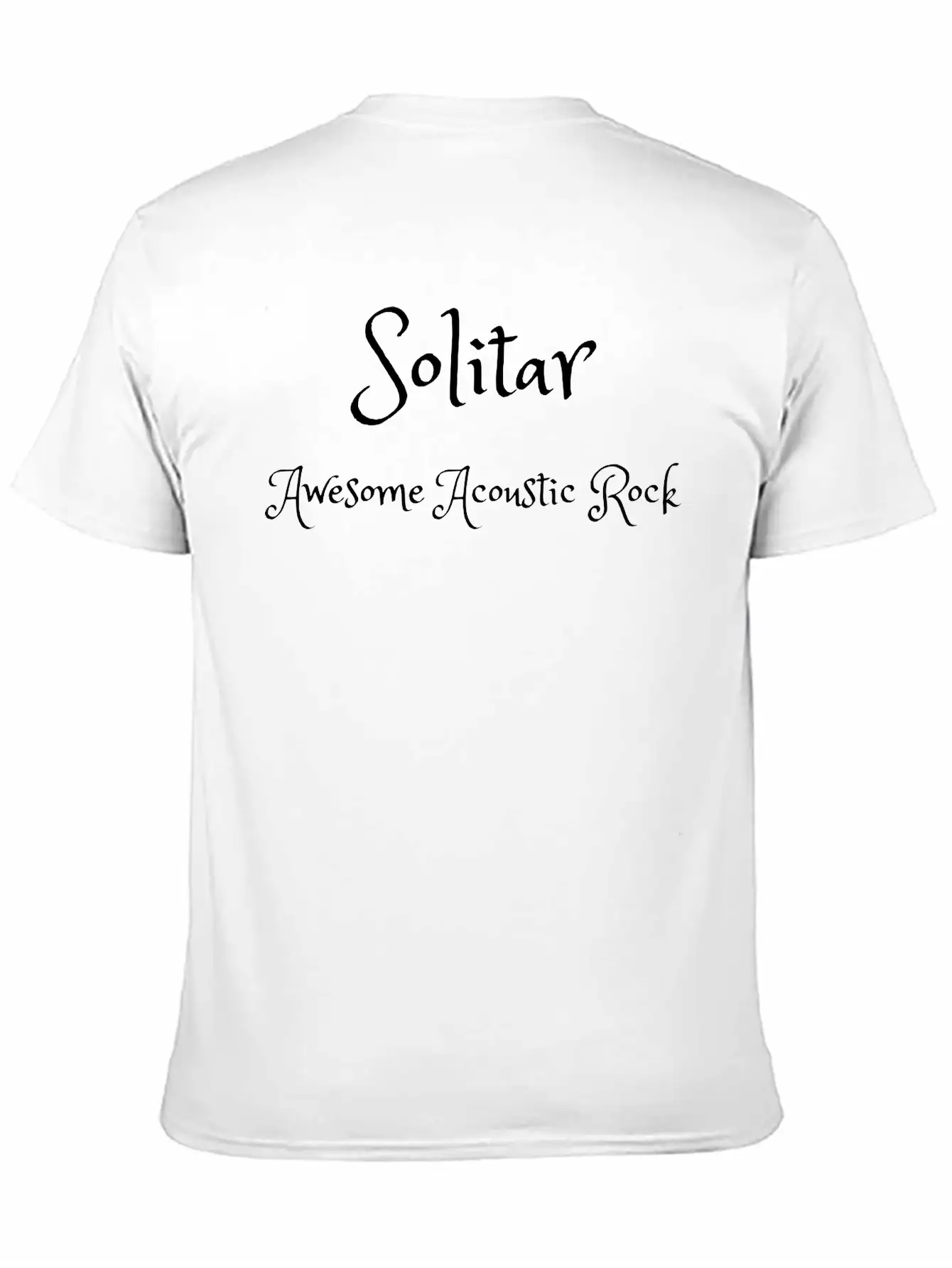 Solitar Awesome Acoustic Rock Merch Black Text Unisex Short Sleeve Soft Cotton T-Shirt – Casual Everyday Wear