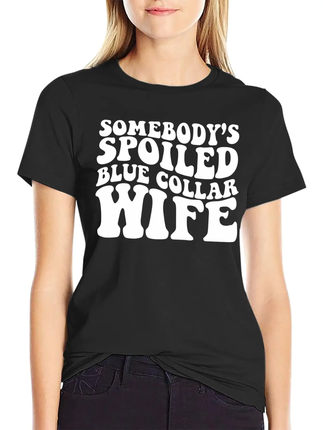 Somebody'S Spoiled Blue Collar Wife Essential Unisex Summer Tee – Soft Cotton Casual Fit